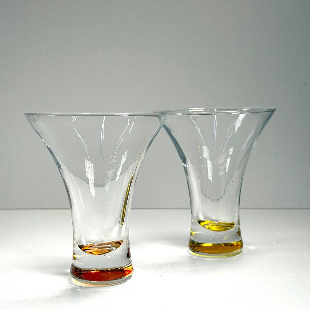 Vintage Bacardi Glass Set (2) Cocktail Martini Bareware